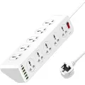 Lightwave 10 Way Surge Protection Extension Socket